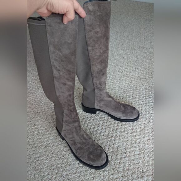 Stuart Weitzman taupe gray Suede 5050 KNEE-HIGH Boots size 7.5 - Picture 2 of 15